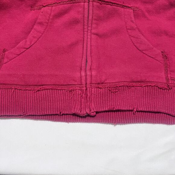 Mitchell & Ness Zip Up Hoodie Womens XL Red Distressed Wash Embroidered NWOT - Picture 8 of 10